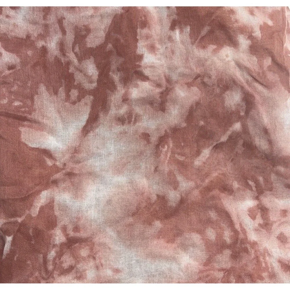 Steve Madden Long 70”x32” Mauve And Cream Tie Dye Lightweight Scarf New